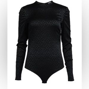 Versace
Women's Black La Greca Bodysuit